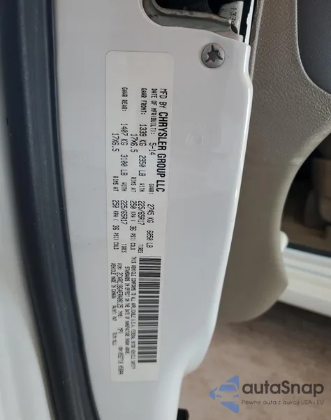 2014 Chrysler Town & Country Touring из США, поврежденный, VIN 2C4RC1BG4ER408125